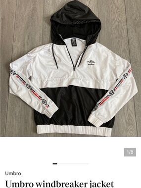 Umbro Black & White Hooded Windbreaker - Woman’s Small